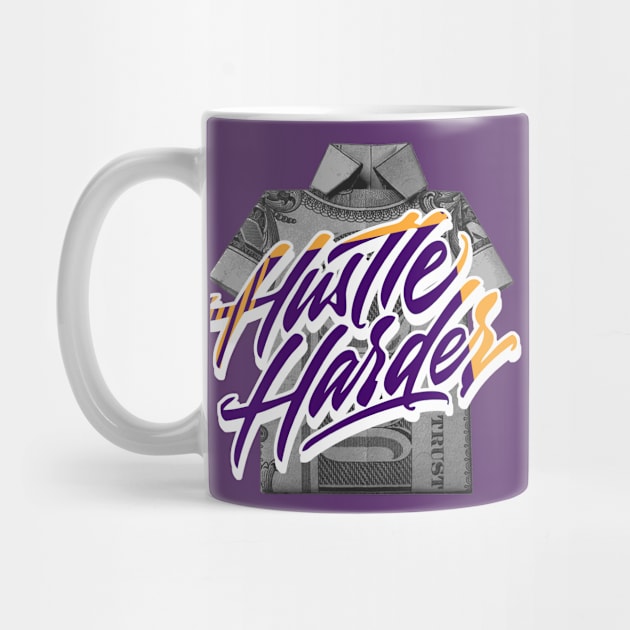 Hustle Harder Court Purple Sneaker Art by funandgames